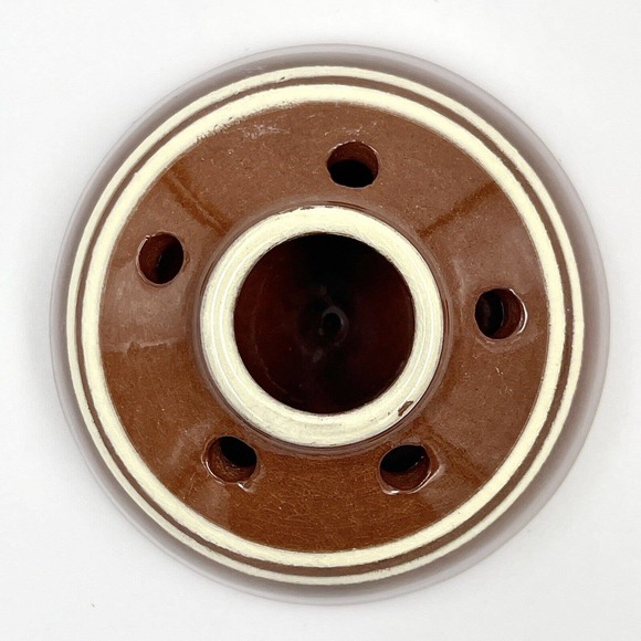 Vintage Ink Well Earthenware Ceramic Colonial Williamsburg Antique Flower Frog - Picture 3 of 8